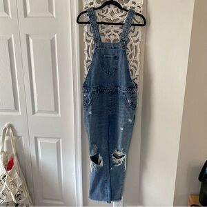 One Teaspoon Free People Denim Jeans Overalls Sz 27 Hippie Boho Lagenlook